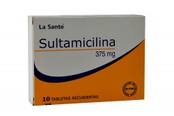 Sultamicilina 375 mg La Santé Caja Con 10 Tabletas Recubiertas Rx2