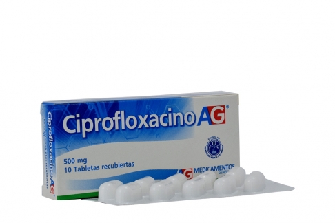 Ciprofloxacina 500 mg Caja Con 10 Tabletas Recubiertas Rx2