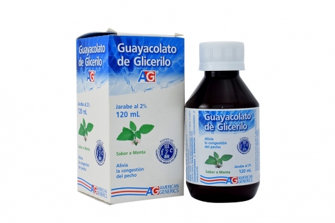 Guayacolato De Glicerilo 2% Jarabe Caja Con Frasco Con 120 mL - Sabor Menta
