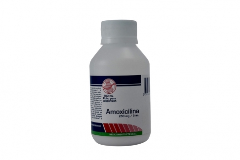 Amoxicilina 250 mg / 5 mL Polvo Para Suspensión Frasco Con 100 mL Rx Rx2