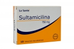 Sultamicina 750 mg Caja Con 10 Tabletas Recubiertas Rx Rx2