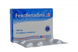 Fexofenadina 180 mg Caja Con 10 Tabletas Recubiertas Rx
