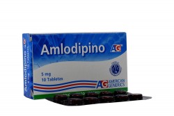 Amlodipino AG 5 mg Caja Con 10 Tabletas Rx