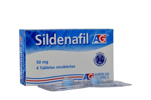 Sildenafil 50 mg Caja Con 4 Tabletas Recubiertas Rx.
