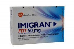 Imigran FDT 50 mg Caja Con 2 Tabletas De Rápida Desintegración Rx