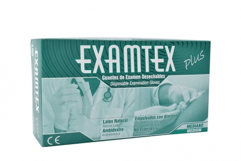 Examtex Plus Talla M Guantes De Examen Desechables Caja Con 100 Unidades