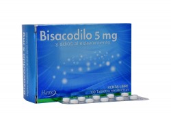 Bisacodilo 5 mg Caja Con 100 Tabletas Recubiertas