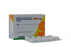 Metformina Clorhidrato 850 mg Caja Con 30 Tabletas Con Película Rx4