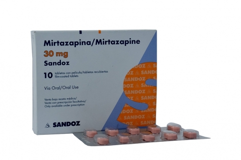 Mirtazapina 30 mg Sandoz Caja Con 10 Tabletas Rx