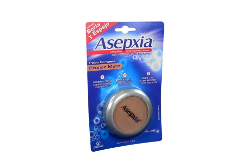 Asepxia Maquillaje En Polvo Compacto Empaque Con Estuche Con 10 g - Bronce Mate