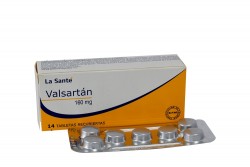 Valsartán 160 mg La Santé Caja Con 14 Tabletas Recubiertas Rx4