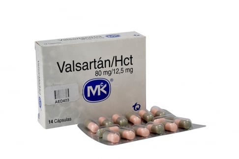 Valsartán/hidroclorotiazida 80 / 12.5 mg Caja Con 14 Cápsulas Rx