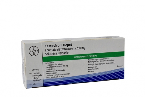 Testoviron Depot 250 Mg Caja Con 1 Jeringa Precargada De 1 mL Rx