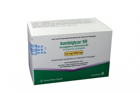 Kombiglyze XR 2.5 / 1000 mg Caja Con 56 Comprimidos Recubiertos Rx1 Rx4