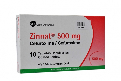 Zinnat 500 mg Caja Con 10 Tabletas Recubiertas 11 Rx Rx1 Rx2